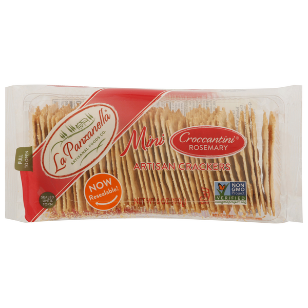 Save on La Panzanella Croccantini Mini Artisan Crackers Rosemary Order