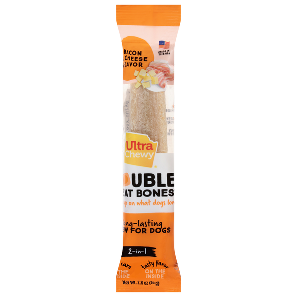 Ultra Chewy Double Treat Bones Bacon & Cheese Flavor Dog Chew