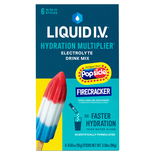 Liquid I.V. Popsicle Firecracker Electrolyte Drink Mix Sticks - 6 ct