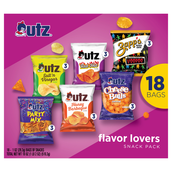 Utz Flavor Lovers Variety Snack Pack - 18 ct