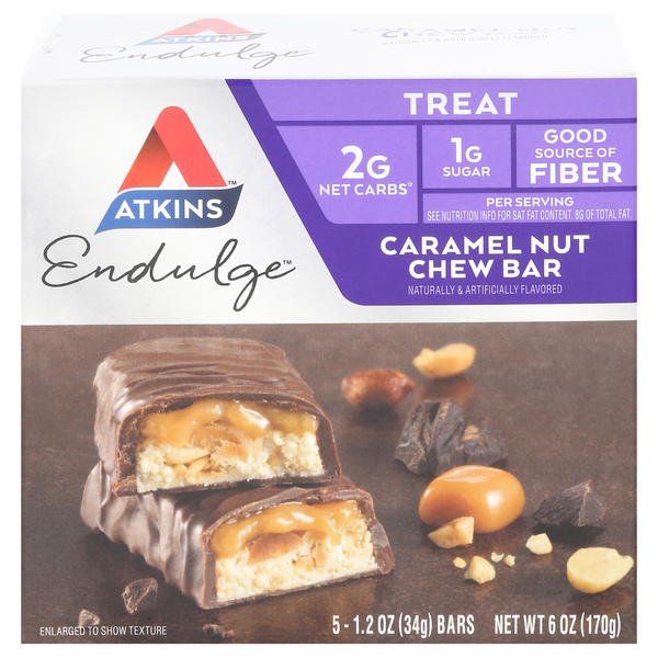 Atkins Endulge Treat Caramel Nut Chew Bar Low Carb - 5 ct