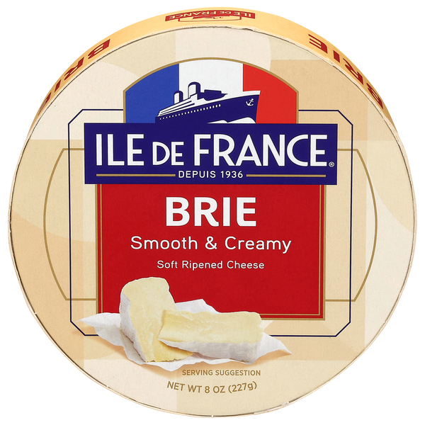 Ile De France Imported Soft Ripened Brie Cheese Wheel