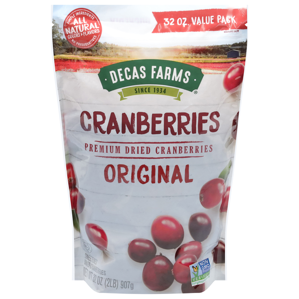 Decas Farms Premium Original Dried Fruit Cranberries