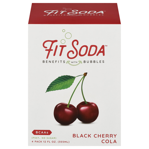 Save on Fit Soda Black Cherry Cola Soda 4 pk Order Online Delivery
