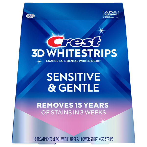 Crest 3D Whitestrips Sensitive & Gentle At-Home Teeth Whitening Kit