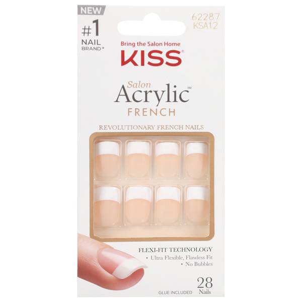 Kiss Salon Acrylic French Nail Kit Rumor Mill Squoval KSA 12