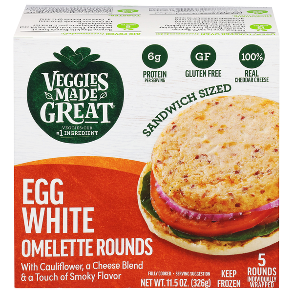 Veggies Made Great Gluten Free Egg Patties with Veggie Bacon Bits - 5 ct