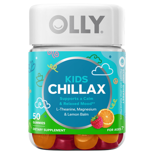 OLLY Kids Chillax Sunny Sherbet Magnesium & Lemon Balm Gummies