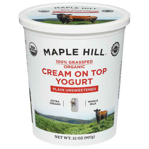 Maple Hill Organic Grass-fed Whole Milk Plain Cream On Top Yogurt