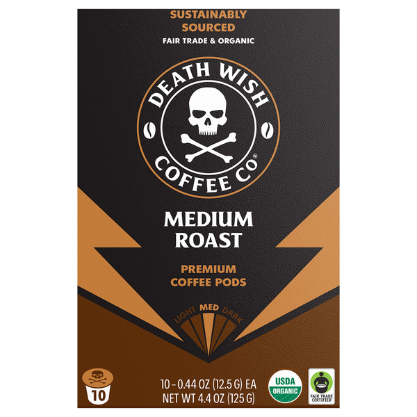 Death Wish Medium Roast Single Serve Coffee Pods