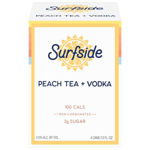 Surfside Peach Tea + Vodka - 4 pk