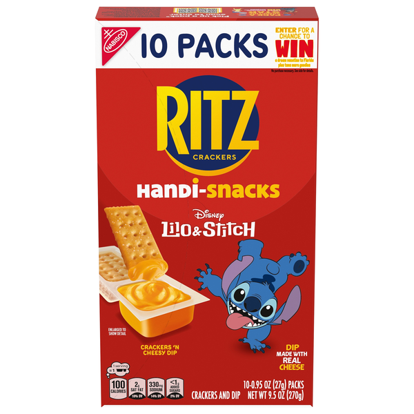 Handi-Snacks Ritz Crackers 'n Cheesy Dip Packs - 10 ct