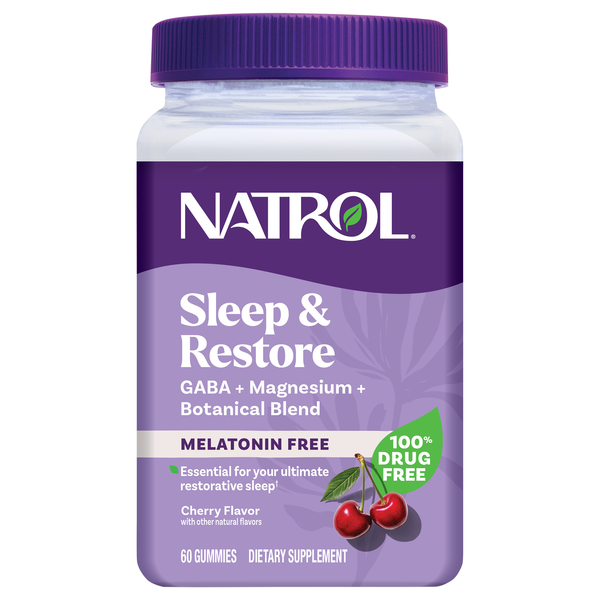 Natrol Melatonin Free Cherry Flavor Sleep & Restore Gummies