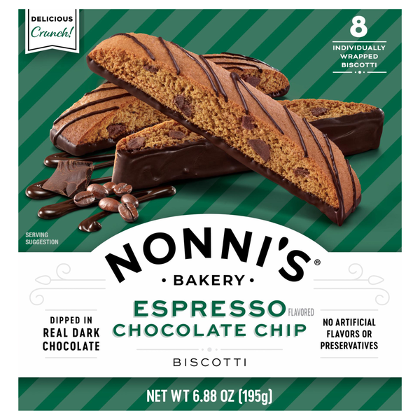 Nonni's Espresso Chocolate Chip Biscotti - 8 ct
