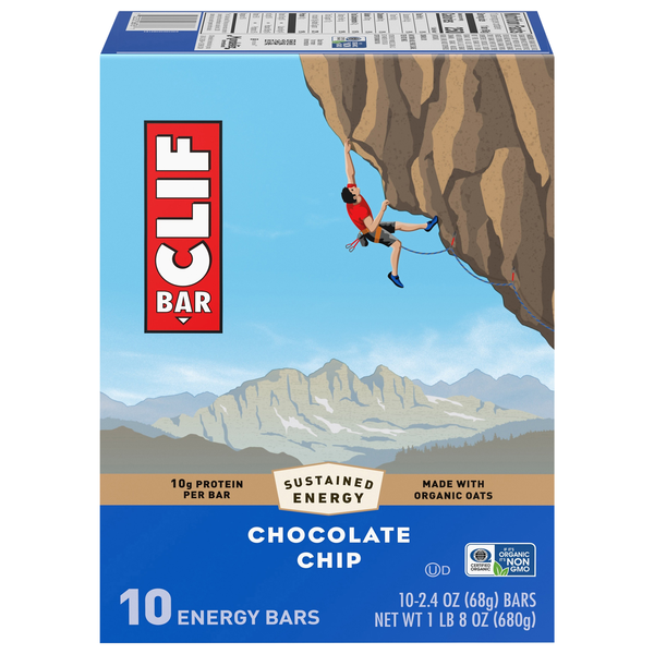 CLIF Bar Chocolate Chip Energy Bar - 10 ct