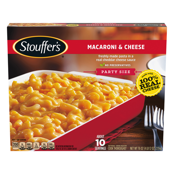 Save on Stouffer's Macaroni & Cheese Party Size Frozen Entree Serves