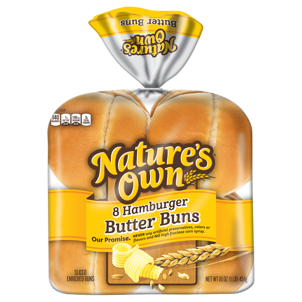 Save on Nature's Own Hamburger Butter Buns 8 ct Order Online Delivery