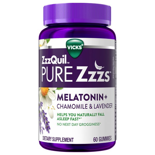 Vicks ZzzQuil Pure Zzzs Melatonin+ Sleep Aid Chamomile & Lavender Gummies
