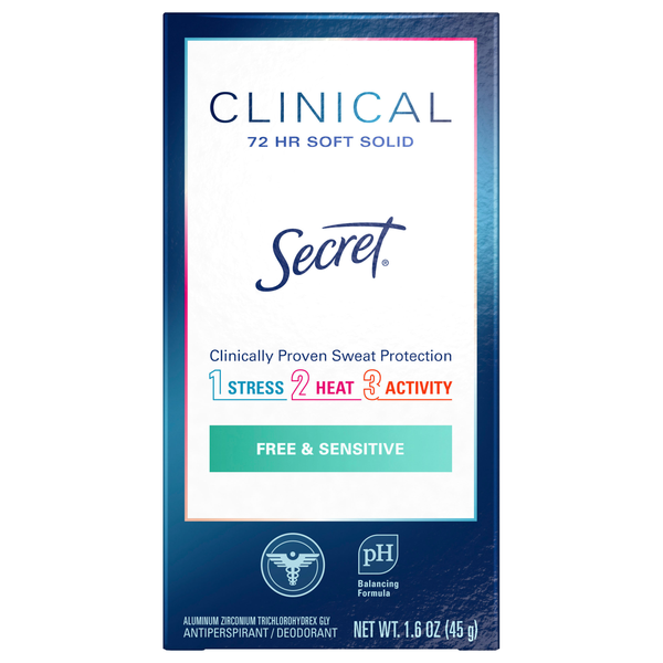 Secret Clinical Free & Sensitive Antiperspirant Deodorant Soft Solid