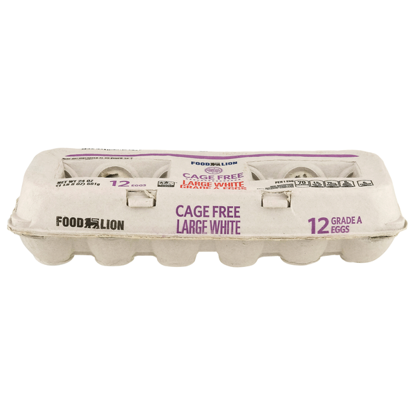 Food Lion Cage Free Grade A Large White Eggs
