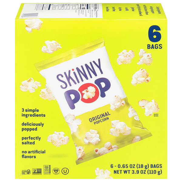 SkinnyPop Gluten Free Popcorn - 6 ct