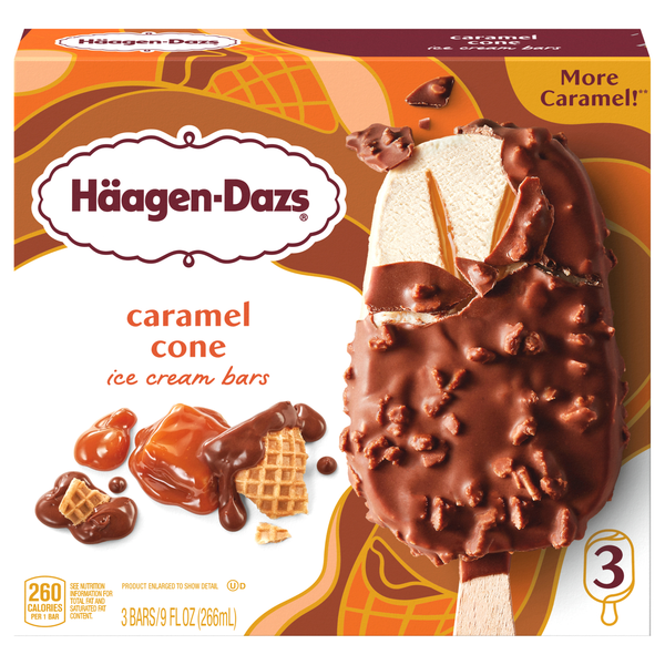Haagen-Dazs Caramel Cone Ice Cream Bars - 3 ct
