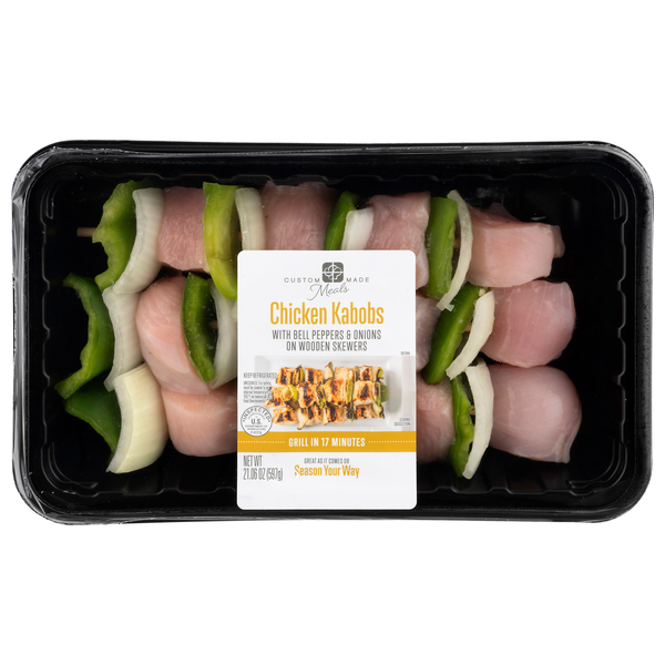 Custom Made Meals Chicken Kabobs with Peppers & Onions