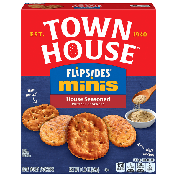 Town House FlipSides Minis House Seasoned Pretzel Crackers