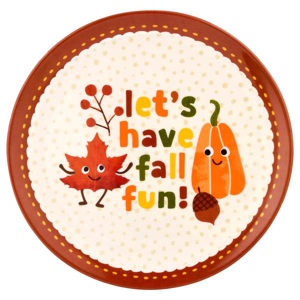 Smart Living Harvest Salad Plate Let's Have Fall Fun Red