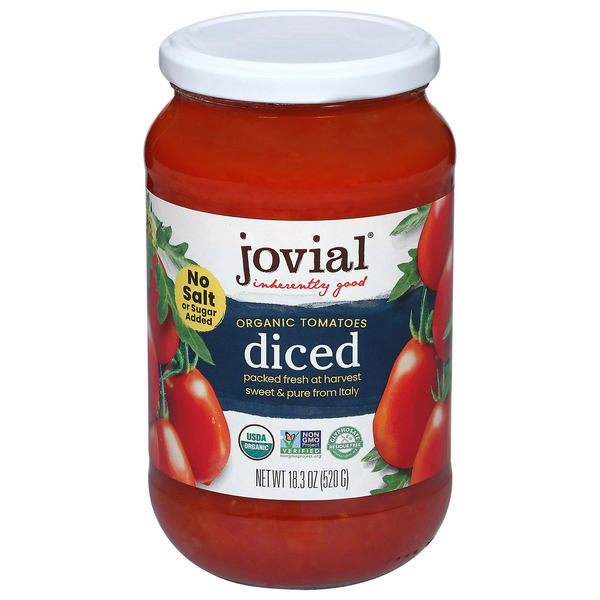jovial Organic No Salt or Sugar Added Diced Tomatoes