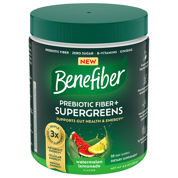 Benefiber Watermelon Lemonade Flavor Prebiotic Fiber + Supergreens