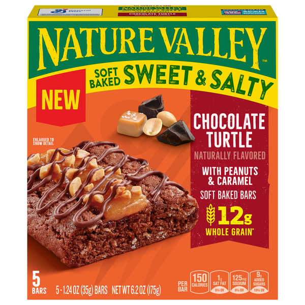 Nature Valley Sweet & Salty Chocolate Turtle Soft Baked Bars - 5 ct
