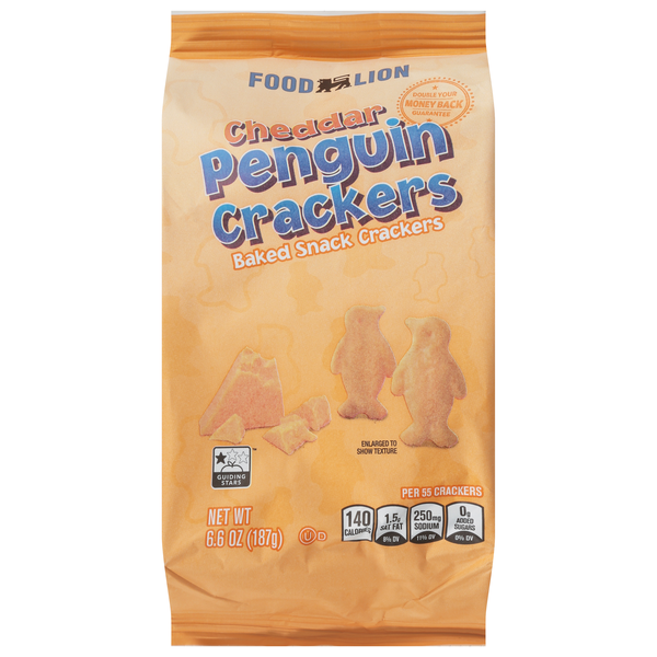 Save on Food Lion Baked Penguin Crackers Cheddar Order Online Delivery