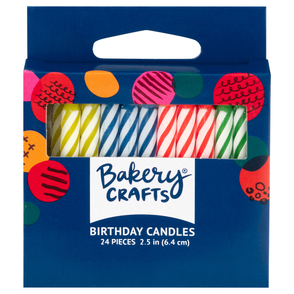 Bakery Crafts Multicolor Candy Stripes Birthday Candles