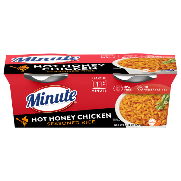 Minute 60 Second Microwave Hot Honey Chicken Seasoned Rice Cups - 2 ct