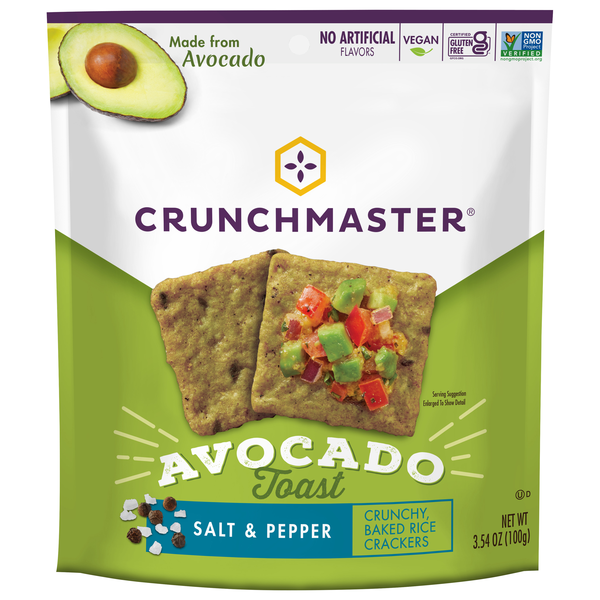 Crunchmaster Gluten Free Salt & Pepper Avocado Toast Rice Crackers