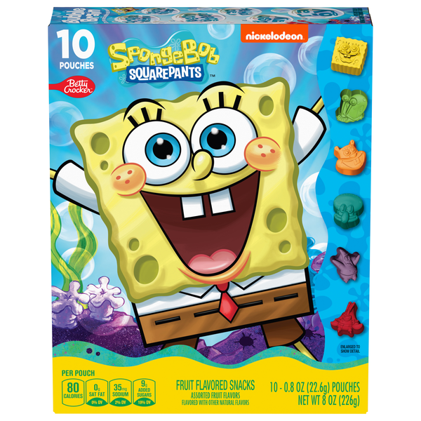 Betty Crocker Fruit Flavored Snacks SpongeBob SquarePants - 10 ct