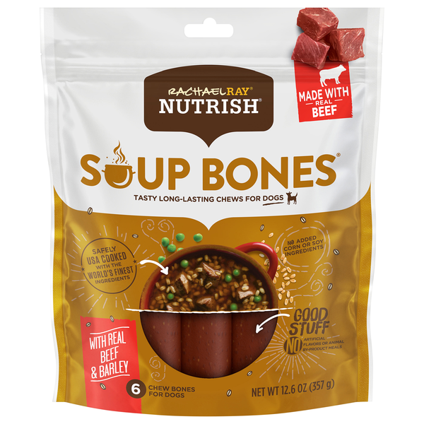 Rachael Ray Nutrish Soup Bones Beef & Barley Dog Chews - 6 ct