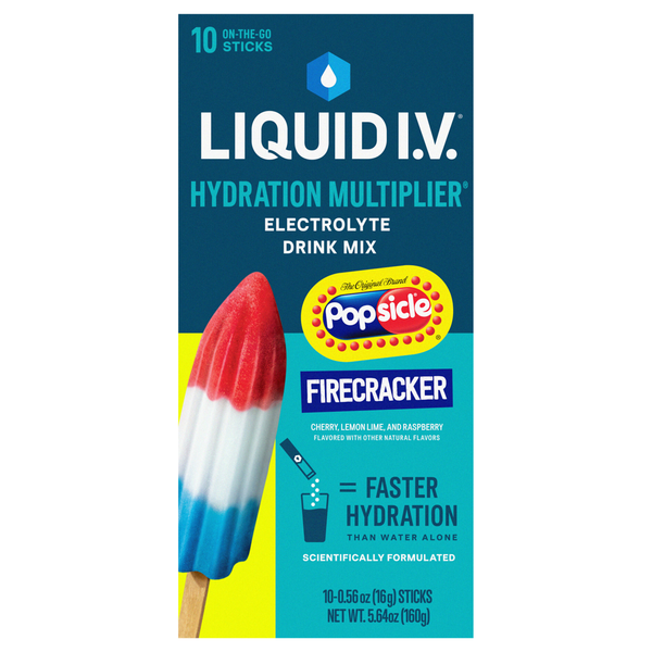 Liquid I.V. Popsicle Firecracker Electrolyte Drink Mix Sticks - 10 ct