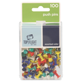Top Flight Assorted Color Push Pins