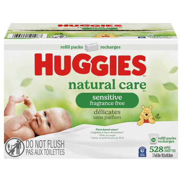Huggies Natural Care Sensitive Fragrance Free Baby Wipes Refill - 3 pk