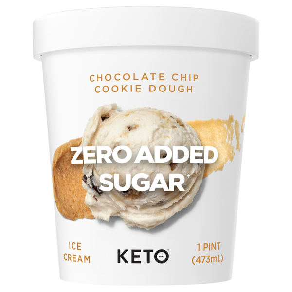 Keto Zero Added Sugar Chocolate Chip Cookie Dough Ice Cream
