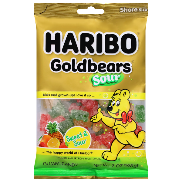 Haribo Goldbears Sour Gummi Bears Candy Share Size