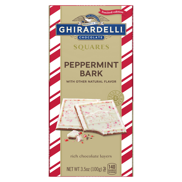 Ghirardelli Christmas Peppermint Bark Squares Candy