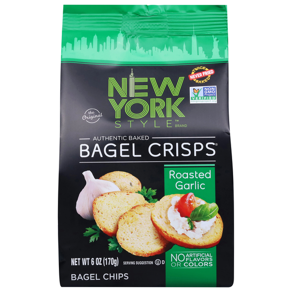 New York Style Roasted Garlic Bagel Crisps