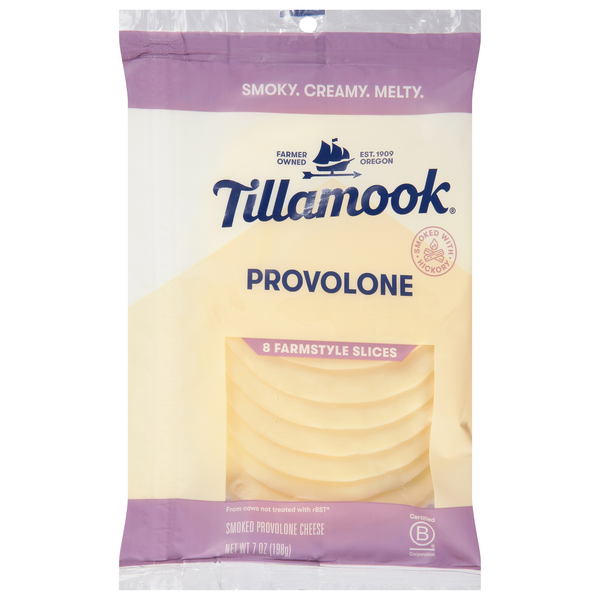Save on Tillamook Smoked Provolone Cheese Farmstyle Slices 7 ct Order