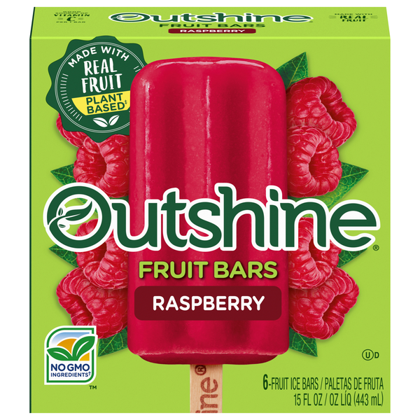 Outshine Raspberry Fruit Ice Bars - 6 ct