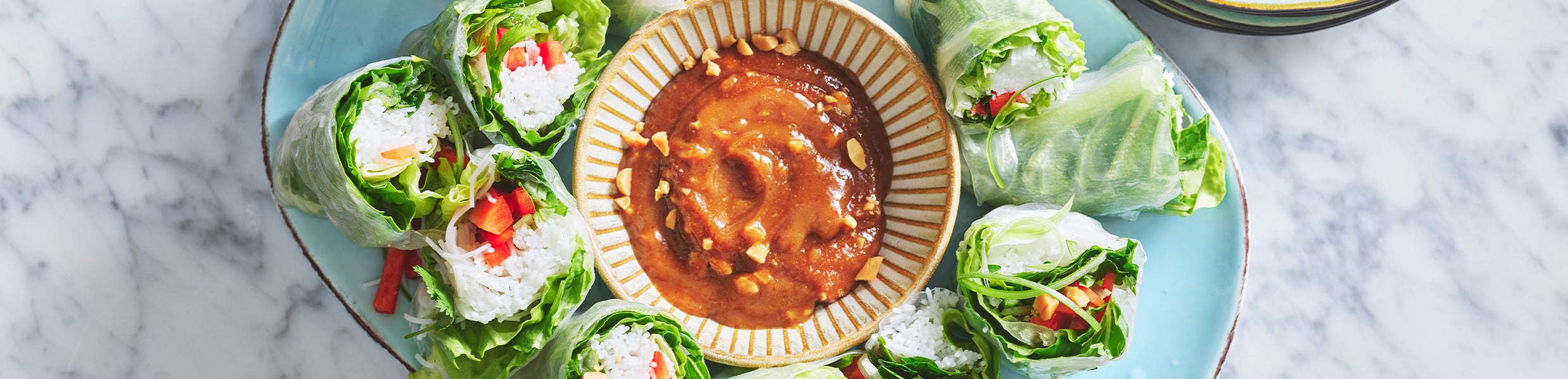 vegetarian meal of lettuce wraps
