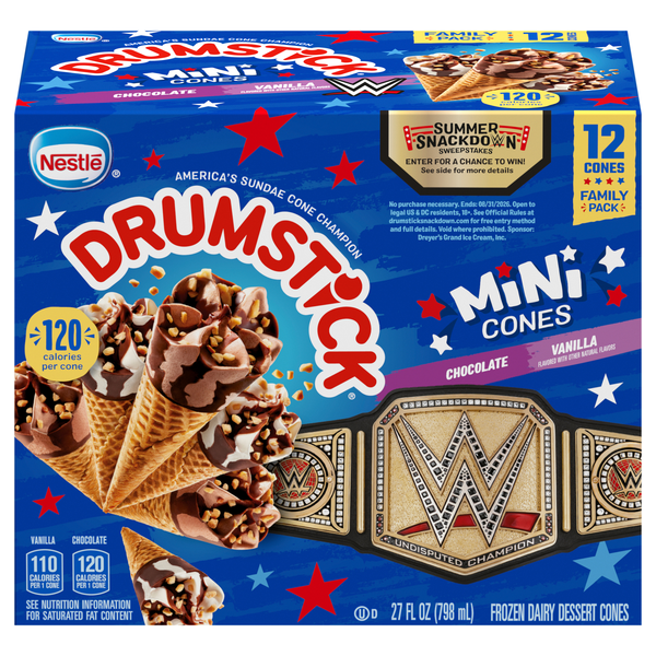 Nestle Drumstick Lil' Drums Vanilla & Chocolate Cones - 12 ct