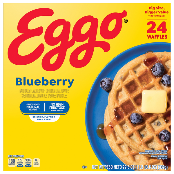 Eggo Blueberry Waffles Family Pack - 24 ct